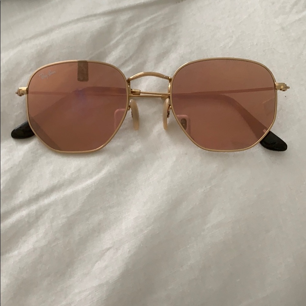 Ray-ban rose gold hexagonal